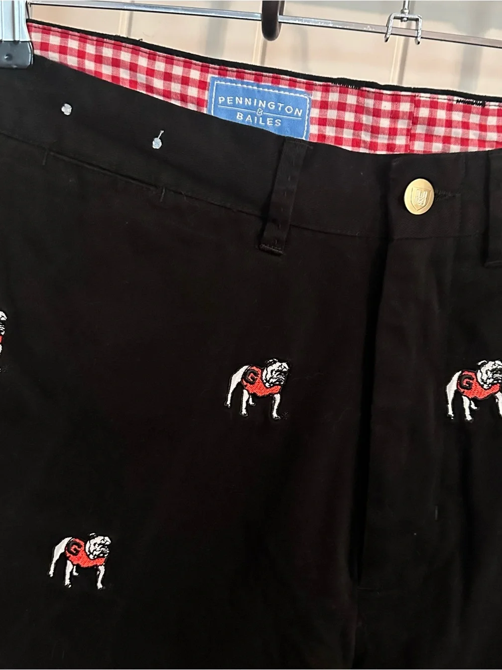 Pennington & Bailes University of Georgia Bulldogs Embroidered Shorts Sz 38